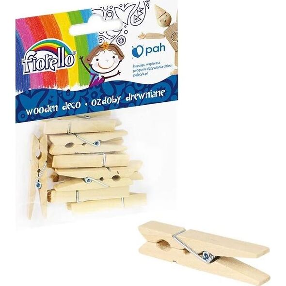 Fiorello Ozdoby drewniane Spinacz Duży 12szt FIORELLO