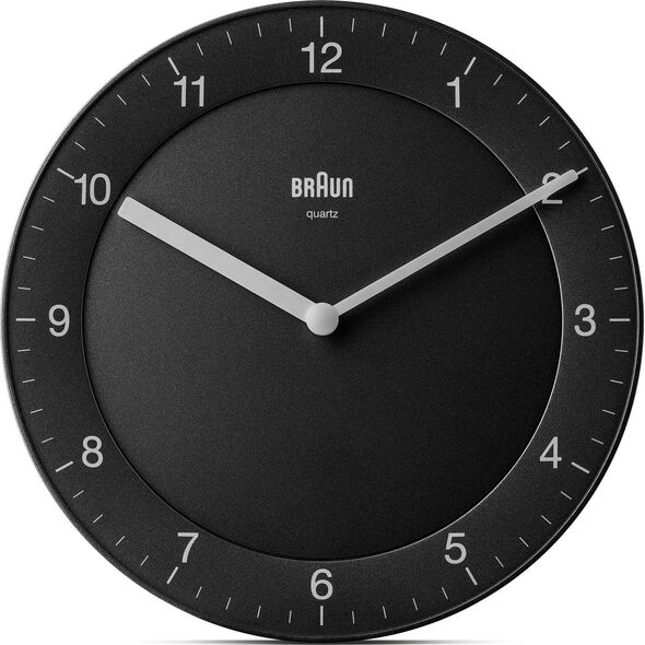Braun BC 06 B zegar ścienny, analogowy, kwarowy, czarny (67076)
