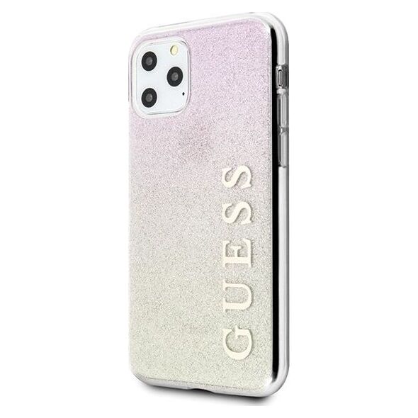 Guess Guess GUHCN65PCUGLGPI iPhone 11 Pro Max różowo-złoty/gold pink hard case Gradient Glitter
