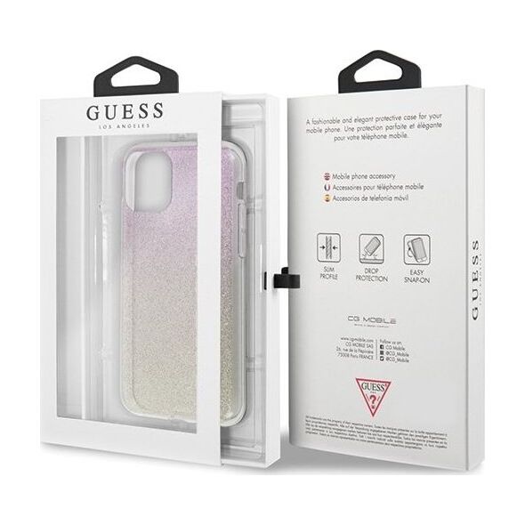 Guess Guess GUHCN65PCUGLGPI iPhone 11 Pro Max różowo-złoty/gold pink hard case Gradient Glitter