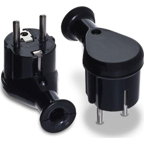 Volteo WTYCZKA KĄTOWA ROZBIERALNA UNI-SCHUKO, 2P+Z 16A 250V CZARNA