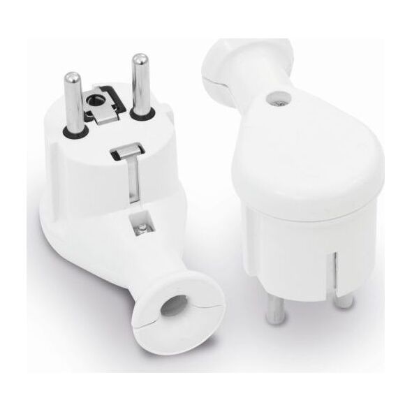Volteo WTYCZKA KĄTOWA ROZBIERALNA UNI-SCHUKO, 2P+Z 16A, 250V BIAŁA