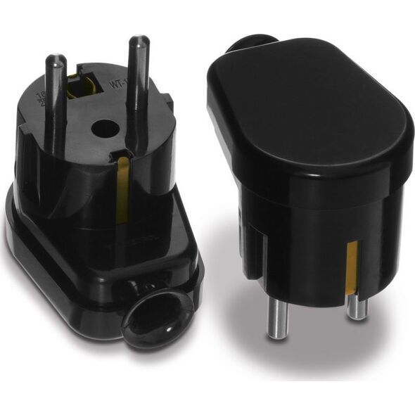 Volteo WTYCZKA KĄTOWA ROZBIERALNA UNI-SCHUKO, 2P+Z 16A, 250V CZARNA