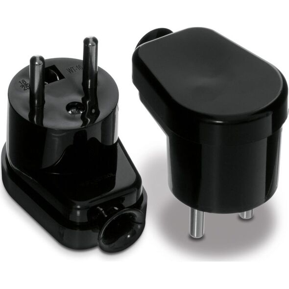 Volteo WTYCZKA KĄTOWA ROZBIERALNA, 2P+Z, 16A, 250V CZARNA