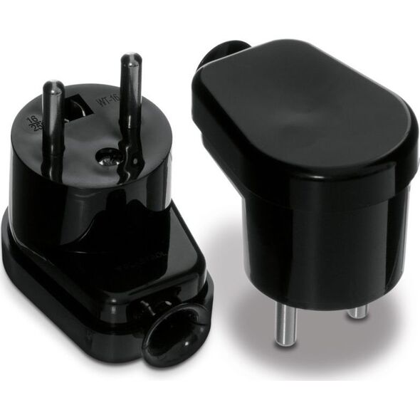 Volteo WTYCZKA KĄTOWA ROZBIERALNA, 2P+Z, 16A, 250V CZARNA