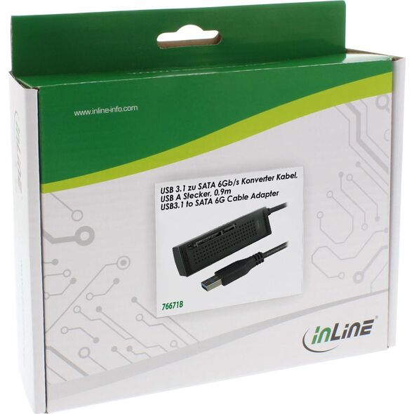 Kieszeń InLine  USB 3.1 - SATA 6Gb/s (76671B)