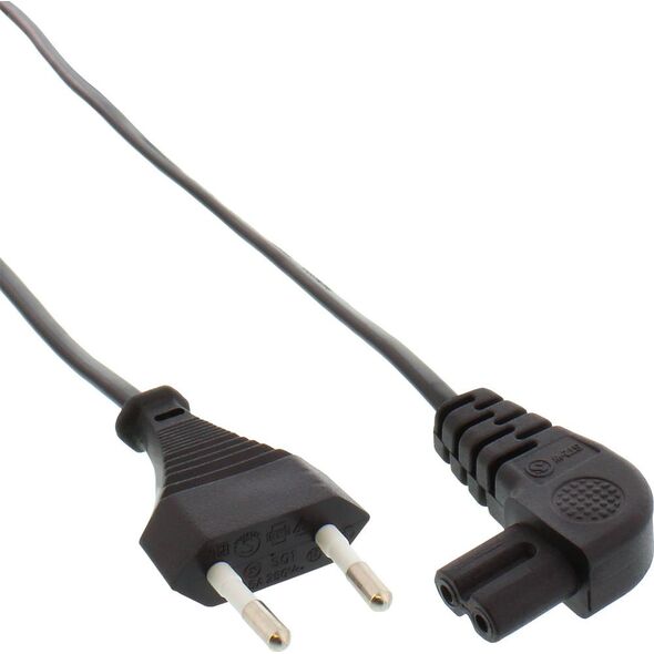 Kabel zasilający InLine InLine Kabel zasilający kątowy Euro do Euro8 - czarny - 10cm