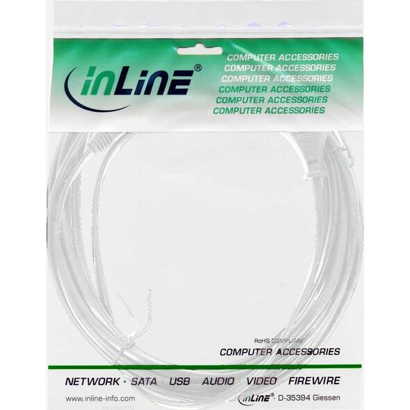 Kabel zasilający InLine InLine Kabel zasilający, wtyk Euro do wtyczki Euro8, biały, 0,3 m