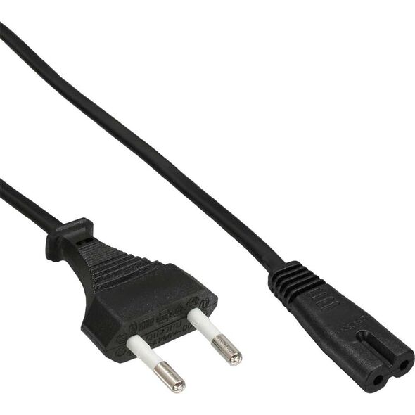 Kabel zasilający InLine Type Euro - C7, 0,3m czarny (16654O)