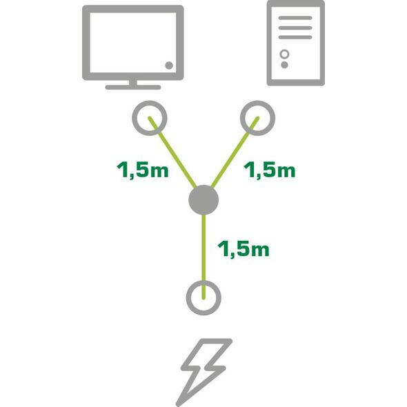 Kabel zasilający InLine InLine Power Kabel zasilający koniczynka do laptopa Typ F 1x IEC-C14 do 2x IEC-C13 3m