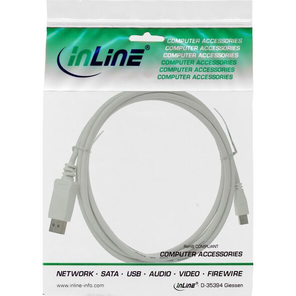 Kabel InLine DisplayPort Mini - DisplayPort 3m biały (17133)