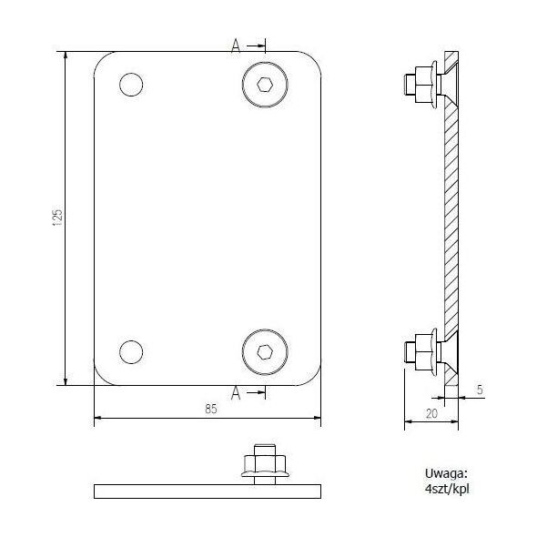 Edbak Uchwyt ścienny VWPOP95-L 70'' - 98''