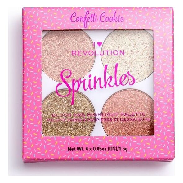 Makeup Revolution Paletka różów i rozświetlaczy Blush&Sprinkles Confetti Cookie