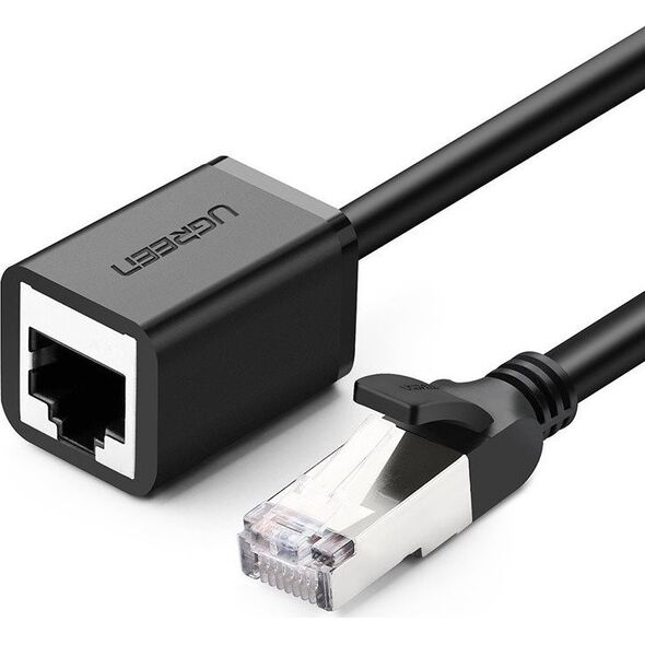 Ugreen Kabel sieciowy UGREEN przedłużacz Ethernet RJ45, Cat. 6, FTP, z metalową wtyczną 1m, (czarny)