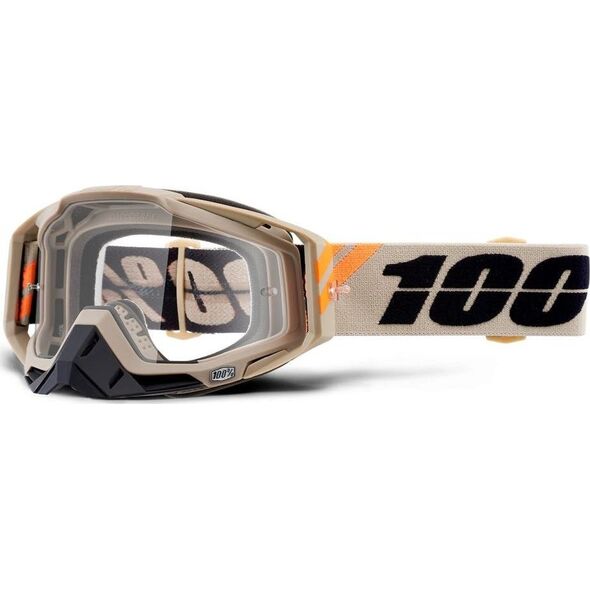 100% Gogle 100% RACECRAFT POLIET (Szyba Przezroczysta Anti-Fog + 10 Zrywek) (NEW)