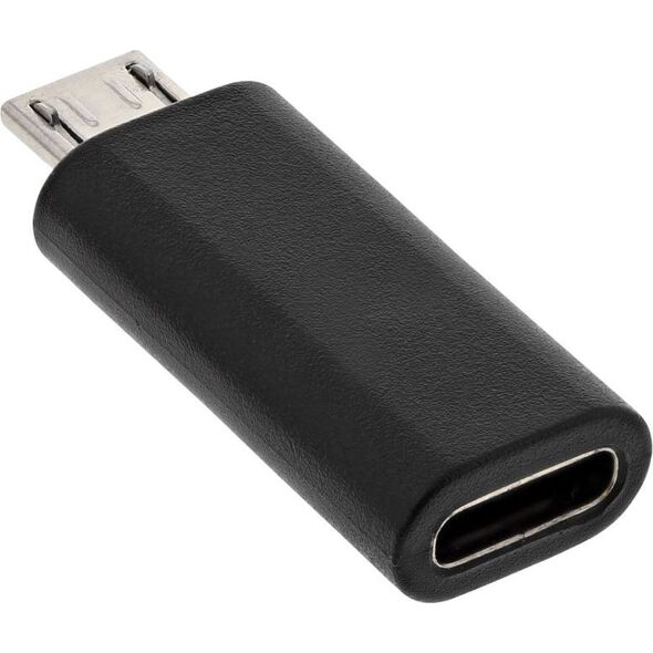 Adapter USB InLine USB-C - microUSB Czarny  (33302I)