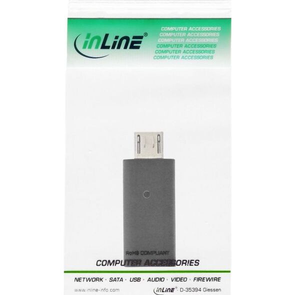 Adapter USB InLine USB-C - microUSB Czarny  (33302I)