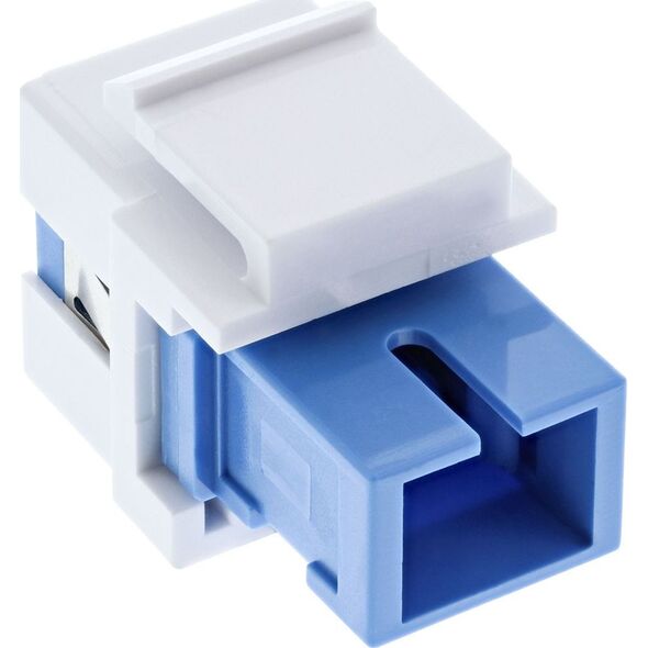 InLine InLine Keystone Światłowodowy Adapter Snap-in biały, simplex SC/SC, SM, niebieski, ceramiczna tuleja