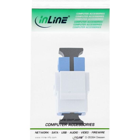 InLine InLine Keystone Światłowodowy Adapter Snap-in biały, simplex SC/SC, SM, niebieski, ceramiczna tuleja