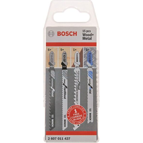 Bosch zestaw brzeszczotów T SET drewno-metal 14PC+1PC (2607011437)