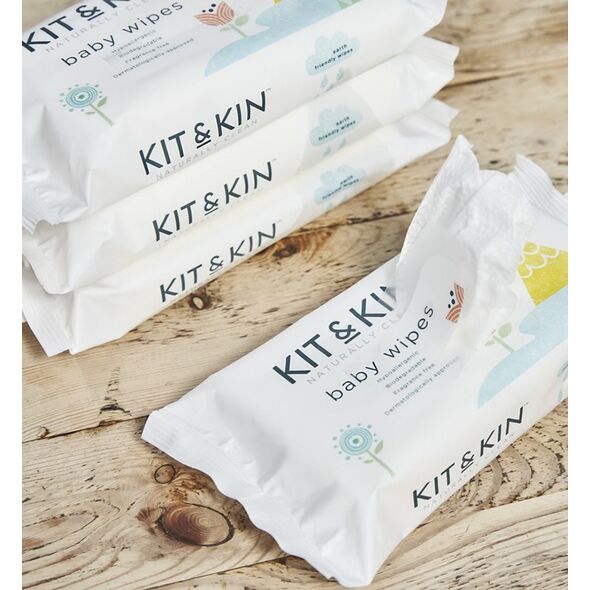 Kit and Kin Biodegradowalne bezzapachowe chusteczki nawilżane 60 szt.