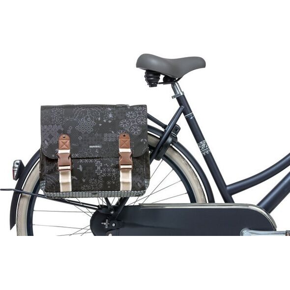 Basil Sakwa miejska podwójna BASIL BOHEME DOUBLE BAG 35L, mocowanie na paski, wodoodporny poliester, charcoal (NEW)