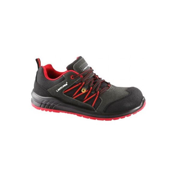 Lahti Pro półbuty ESD zamsz, oxford grafitowo-czerwone "41" (L3042341)