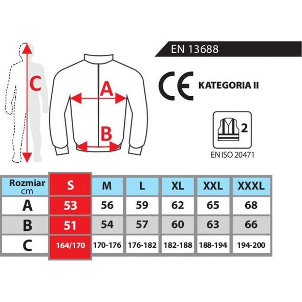 Dedra bluza polarowa odblaskowa 280g/m2, rozmiar S, żółto-czarna (BH80P3-S)
