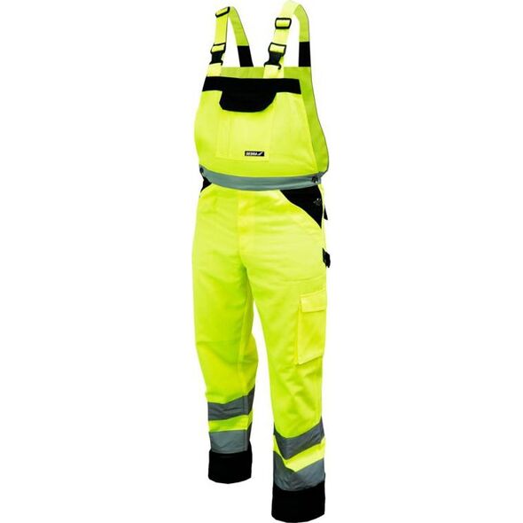 Dedra spodnie ochronne odblaskowe ogrodniczki rozmiar XXL, żółte (BH81SO1-XXL)