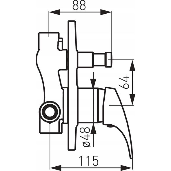 Bateria wannowa Ferro BAT. ONE PODTYNKOWA 2-FUNKCYJNA CHROM FERRO // BF.BFO7P