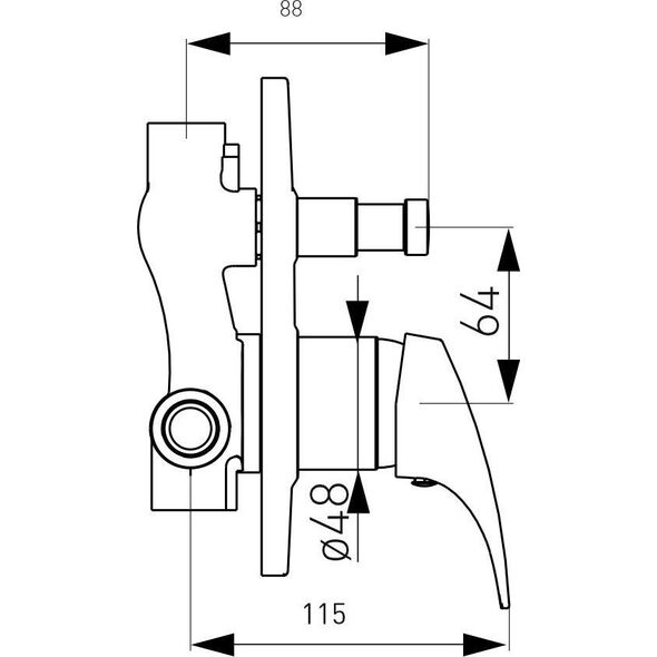 Bateria wannowa Ferro BAT. ONE PODTYNKOWA 2-FUNKCYJNA CHROM FERRO // BF.BFO7P