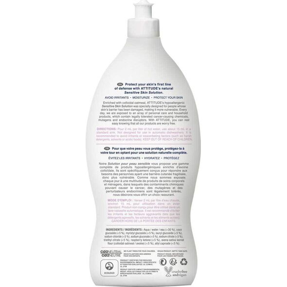 Attitude Attitude, Sensitive Skin Baby, Naturalny płyn do mycia butelek i naczyń dla niemowląt, 700 ml