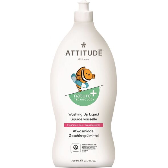 Attitude Attitude, Płyn do mycia butelek i akcesoriów dziecięcych, Bezzapachowy (fragrance free), 700 ml