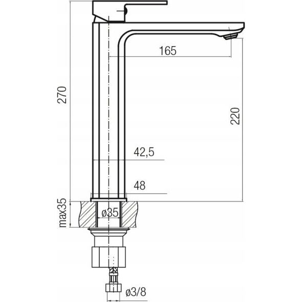 Bateria umywalkowa Ferro BDR2L BATERIA ADORE UMYWALKOWA NABLATOWA 1-OTW.BIAŁY-CHROM // BF.BDR2L