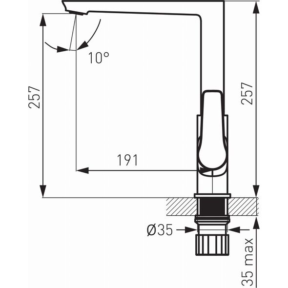 Bateria kuchenna Ferro BDR4BLC BATERIA ADORE ZLEWOZMYW. 1-OTW. CZARNY-CHROM // BF.BDR4BLC