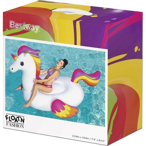 Bestway Materac do pływania Jednorożec z uchwytami 224x164 cm (41113)