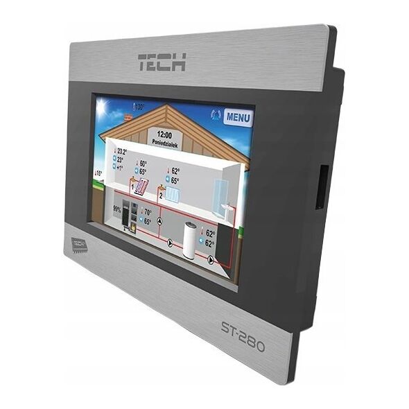 Tech Sterownik pokojowy ST-280 z komunikacją RS, czarny