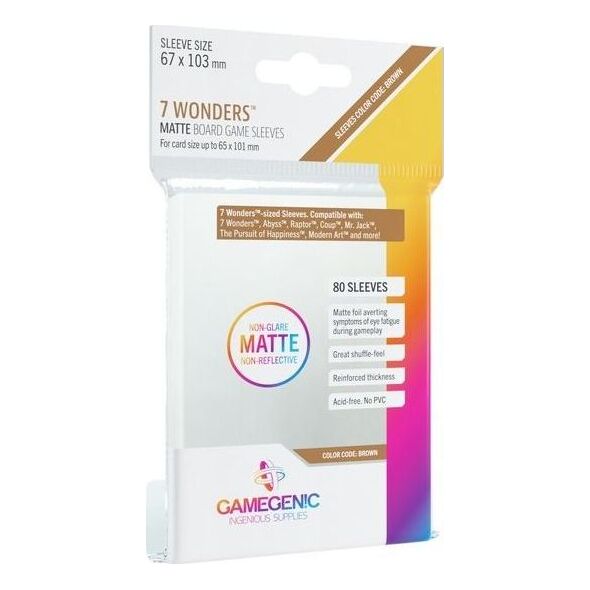 Rebel Gamegenic: Matte 7 Wonders Sleeves 67x103mm