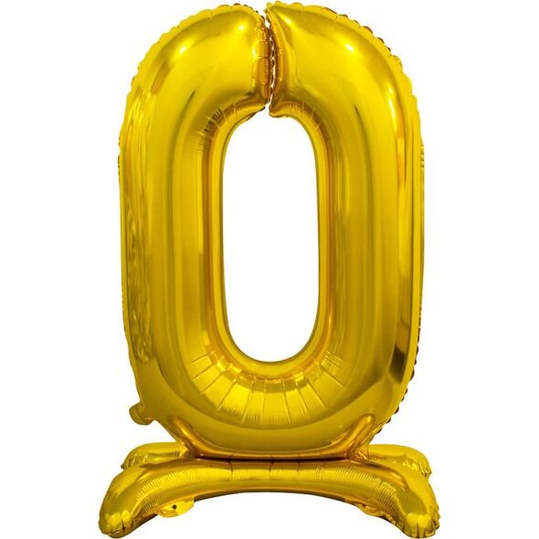 GoDan Balon foliowy stojący cyfra 0 złota - 74 cm uniwersalny