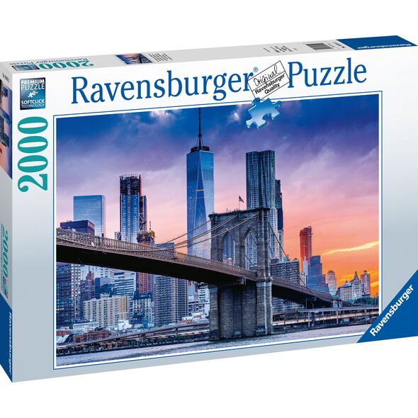 Ravensburger Puzzle 2000 elementów Widok na Manhattan i Most Brooklyn