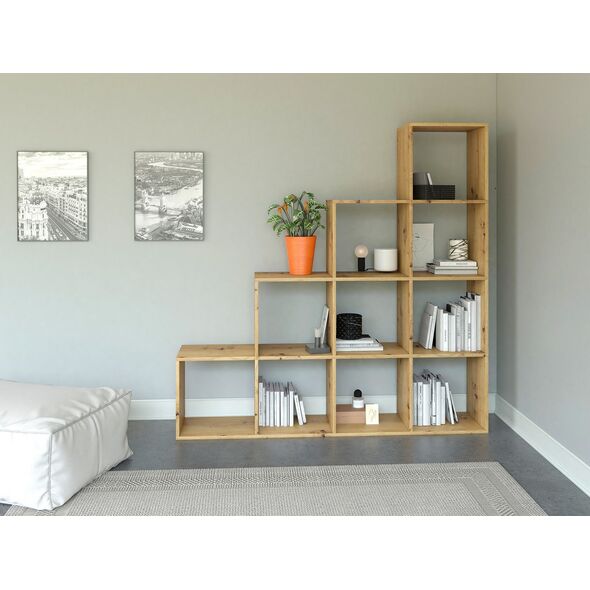 Topeshop REGAŁ KOMOROWY SCHODKOWY POZIOMOWY STEP RS-40 DĄB ARTISAN