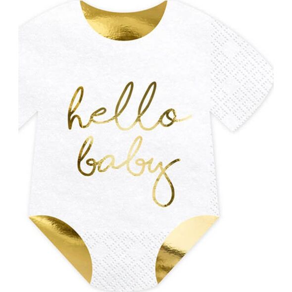 Party Deco Serwetki Śpioszki Hello Baby - 15 cm - 20 szt. uniwersalny