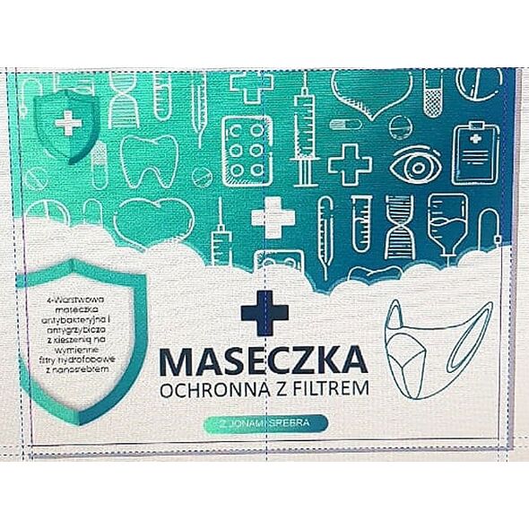 Maseczka ochronna 4-warstwowa z wymiennym filtrem