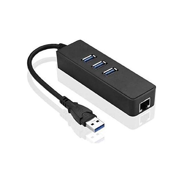 HUB USB MicroConnect 1x RJ-45  + 3x USB-A 3.0 (MC-USB3.0HUBWETH)