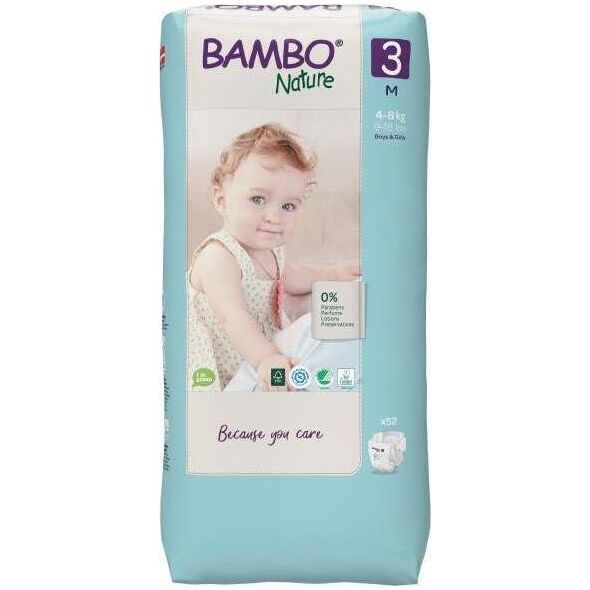 Bambo Nature 3, 4-8 kg, 52 szt.