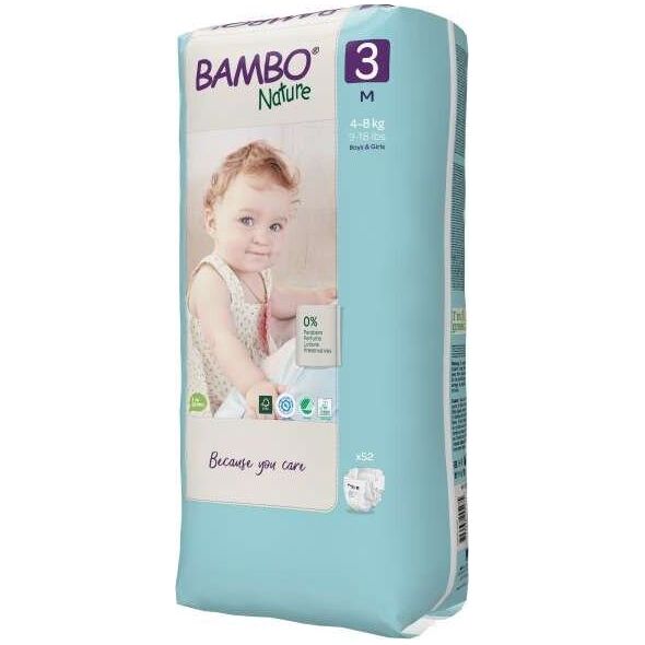 Bambo Nature 3, 4-8 kg, 52 szt.