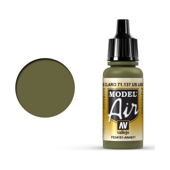 Vallejo Vallejo Model Air US Light Green 71.137 uniwersalny