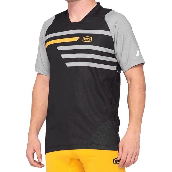 100% Koszulka męska 100% CELIUM Jersey krótki rękaw black mustard roz. M (NEW)