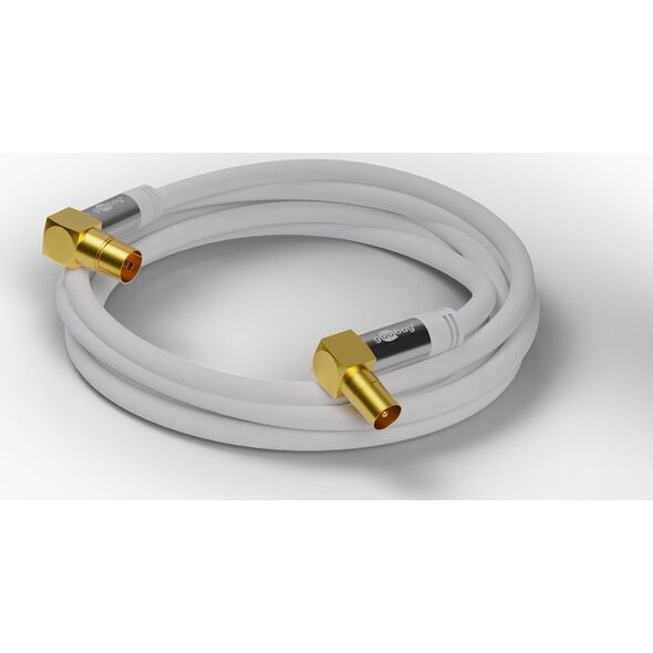 Goobay goobay TV antenna cable 135dB 90 ° white 2m -4x shielded
