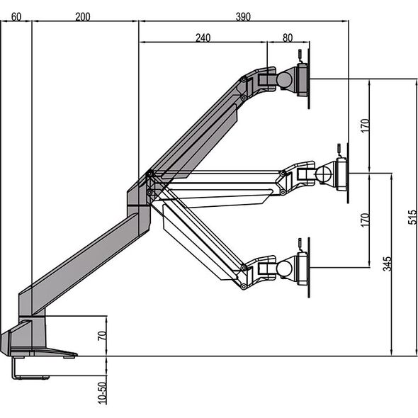 Hagor Uchwyt biurkowy na monitor 15" - 32" M VESA Gas Lift Arm Single HD (7382)